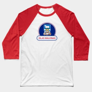 Islas Malvinas Country Badge - Islas Malvinas Flag Baseball T-Shirt